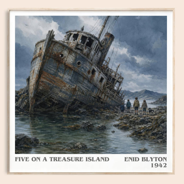 Five On A Treasure Island Literary Art Print by Enid Blyton