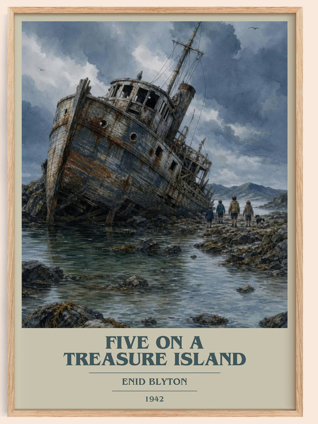 Five On A Treasure Island Book Cover Poster by Enid Blyton