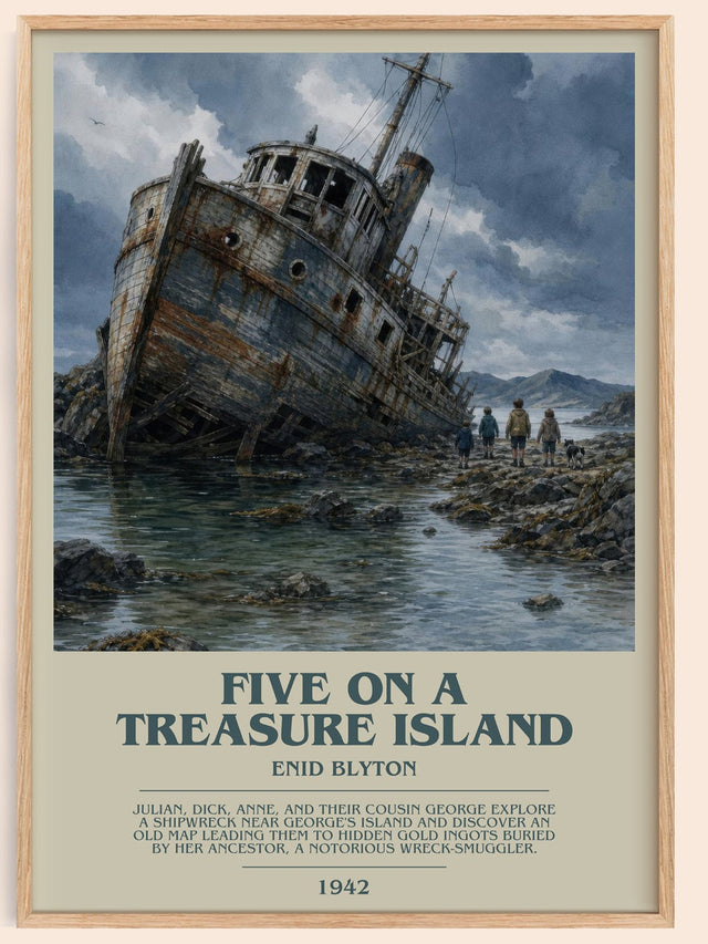 Five On A Treasure Island Bookish Wall Art by Enid Blyton
