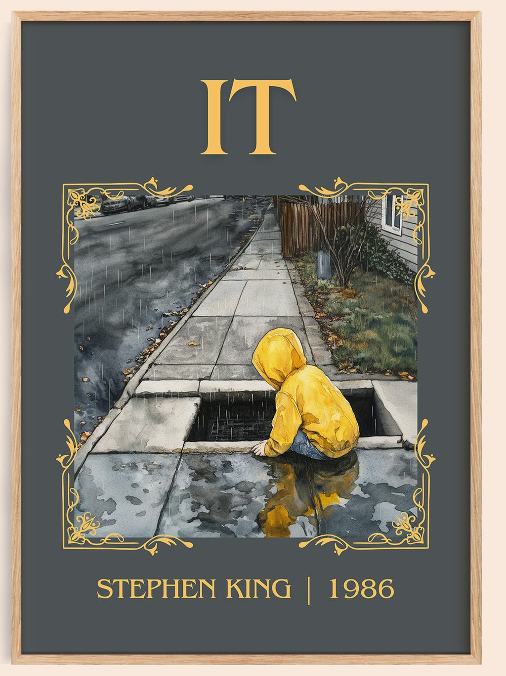 It classic book art book poster by Stephen King – framed literary art print