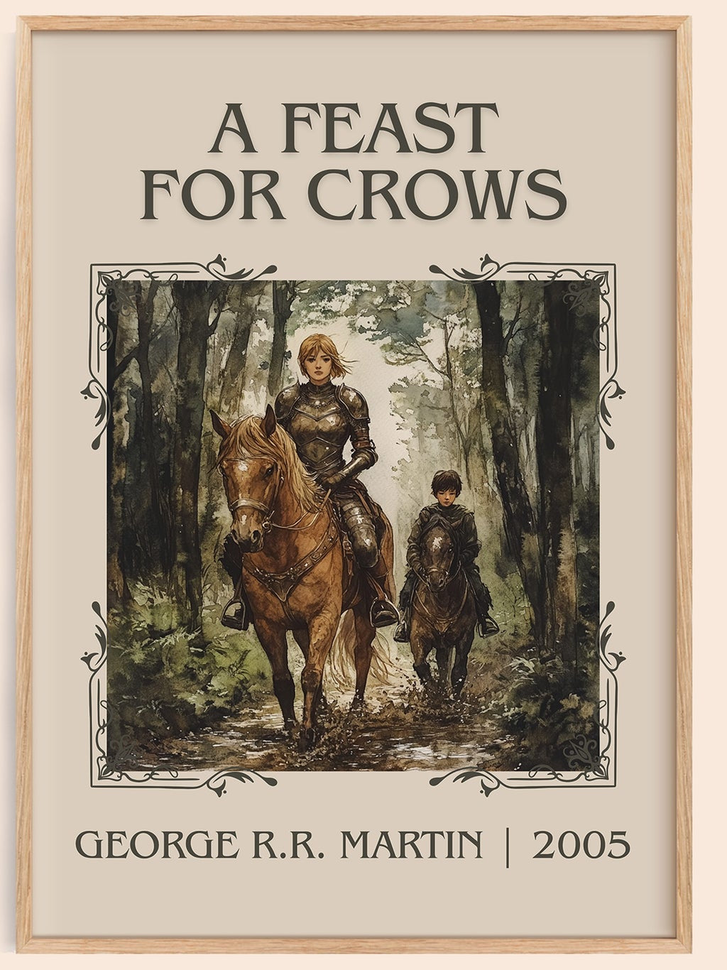 A Feast For Crows classic book art book poster by George R.R. Martin – framed literary art print
