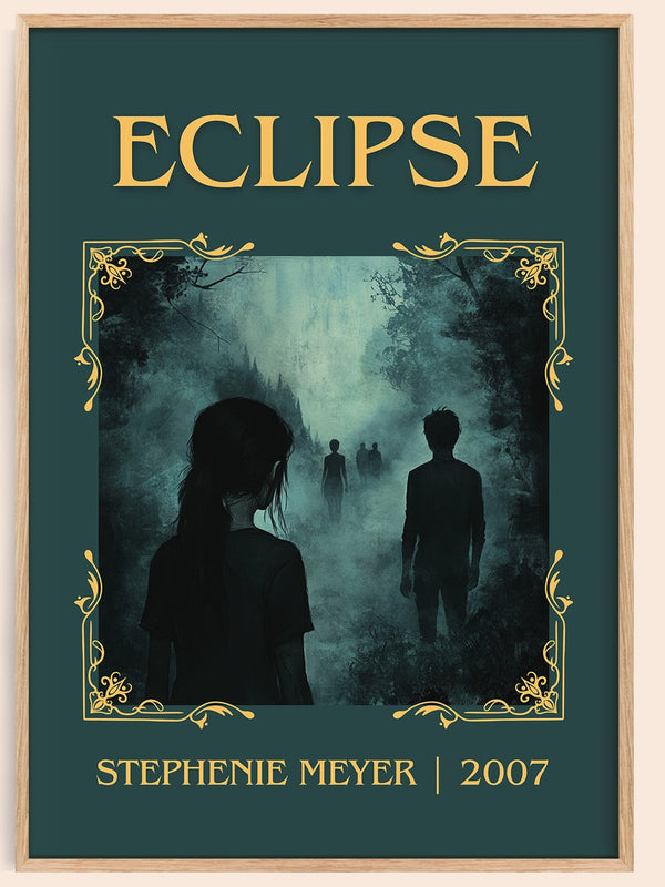 Eclipse classic book art book poster by Stephenie Meyer – framed literary art print