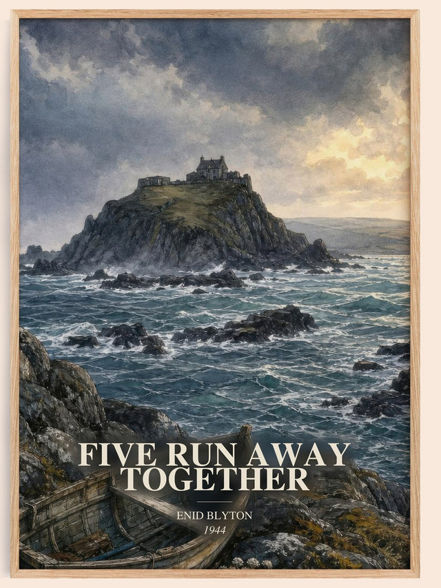 Five Run Away Together Book Watercolour Illustration by Enid Blyton