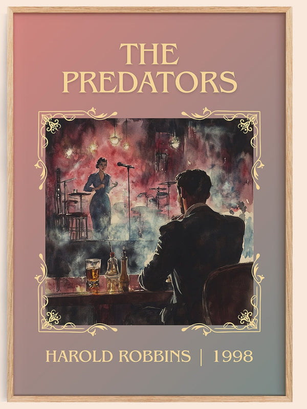 The Predators classic book art book poster by Harold Robbins – framed literary art print