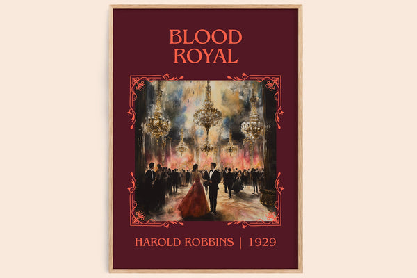 Blood Royal classic book art book poster by Harold Robbins – framed literary art print