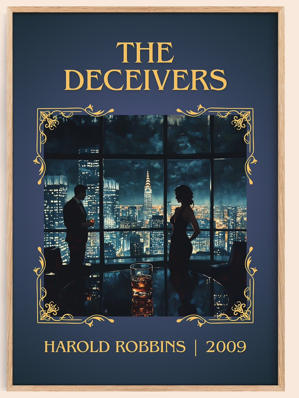 The Deceivers classic book art book poster by Harold Robbins – framed literary art print