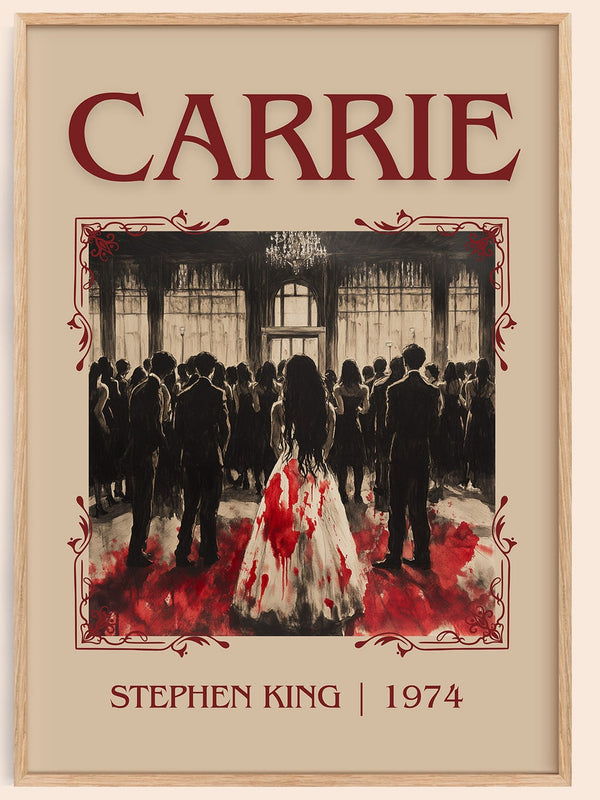 Carrie classic book art book poster by Stephen King – framed literary art print