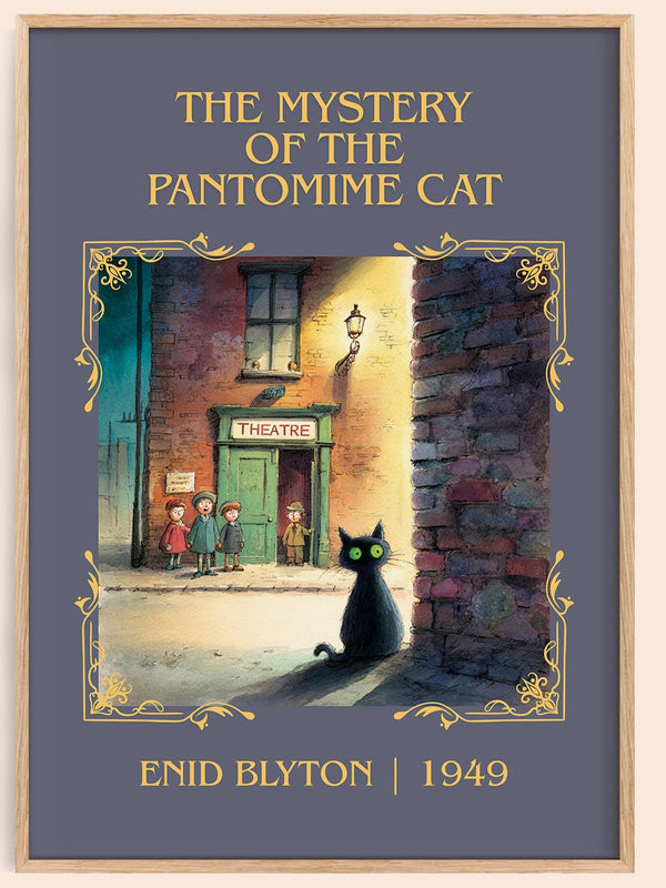 The Mystery of the Pantomime Cat classic book art book poster by Enid Blyton – framed literary art print