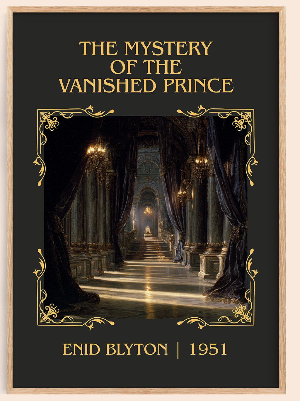 The Mystery of the Vanished Prince classic book art book poster by Enid Blyton – framed literary art print