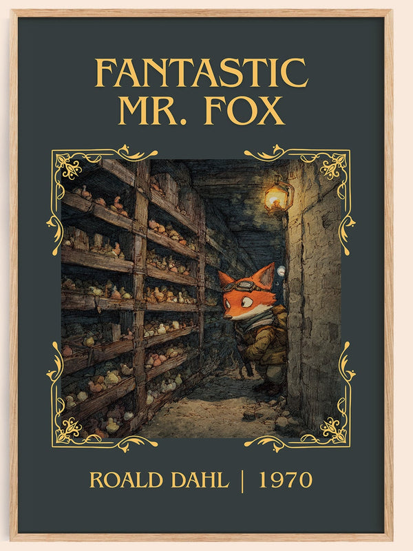 Fantastic Mr. Fox classic book art book poster by Roald Dahl – framed literary art print