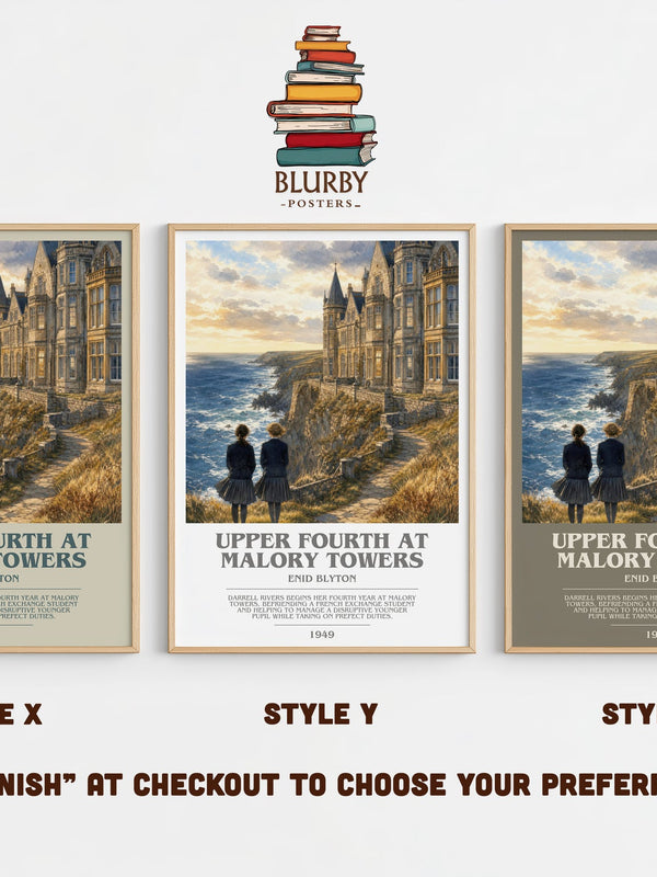 Upper Fourth At Malory Towers bookish print in frame leaning in hallway – childrens wall art