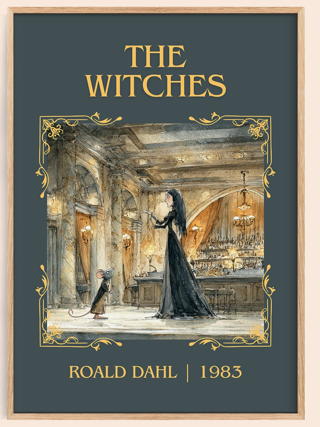 The Witches classic book art book poster by Roald Dahl – framed literary art print