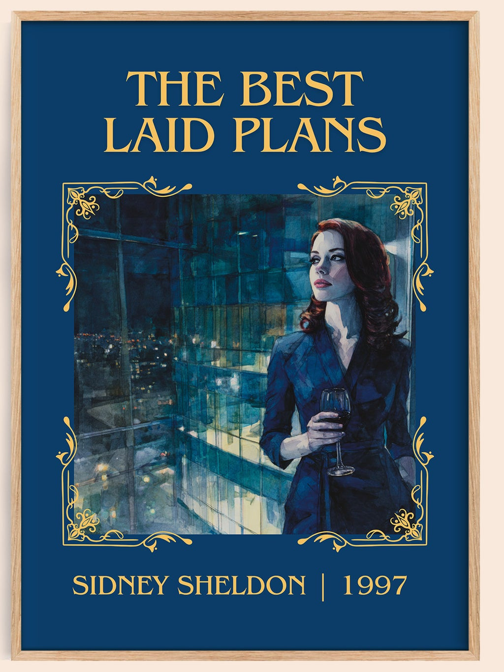 The Best Laid Plans classic book art book poster by Sidney Sheldon – framed literary art print