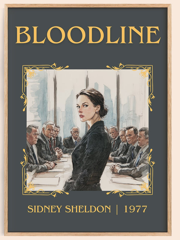 Bloodline classic book art book poster by Sidney Sheldon – framed literary art print
