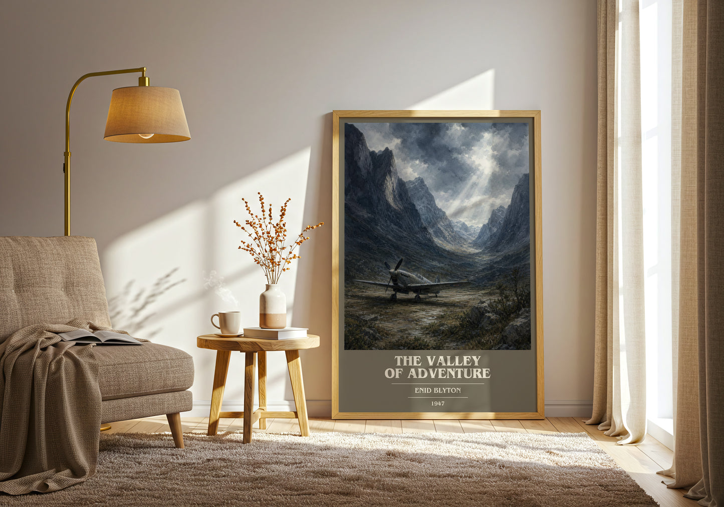 The Valley Of Adventure book cover print on bookshelf – Enid Blyton fan gift