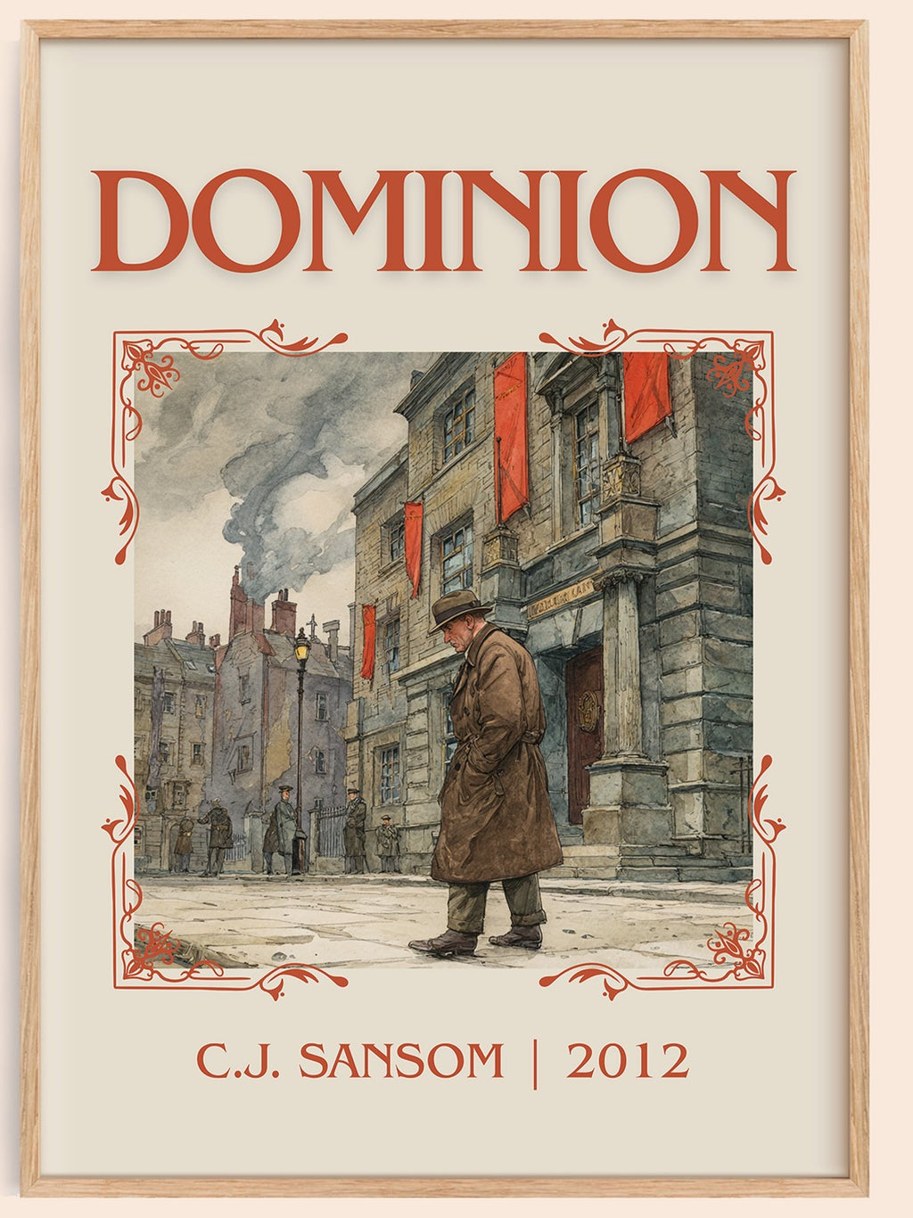 Dominion classic book art book poster by C. J. Sansom – framed literary art print