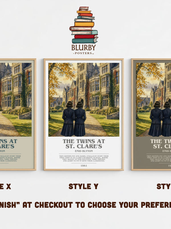 The Twins At St. Clare'S bookish print in frame leaning in hallway – childrens wall art