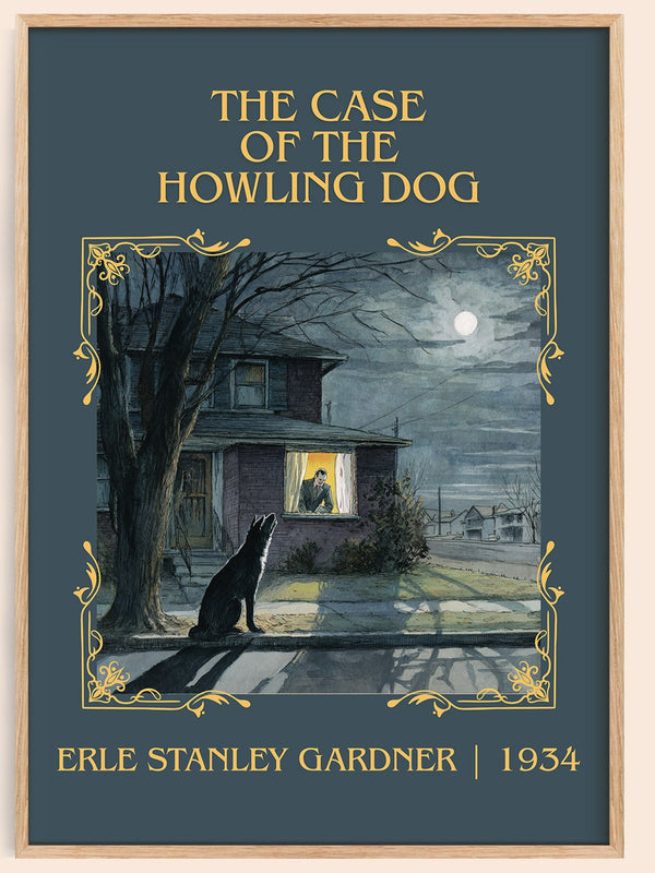 The Case of the Howling Dog classic book art book poster by Erle Stanley Gardner – framed literary art print