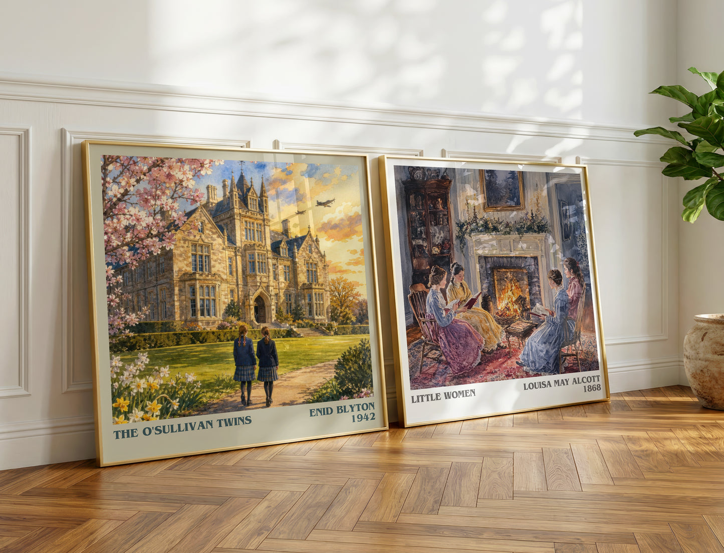 The O'Sullivan Twins literary print on bookshelf – Enid Blyton fan gift