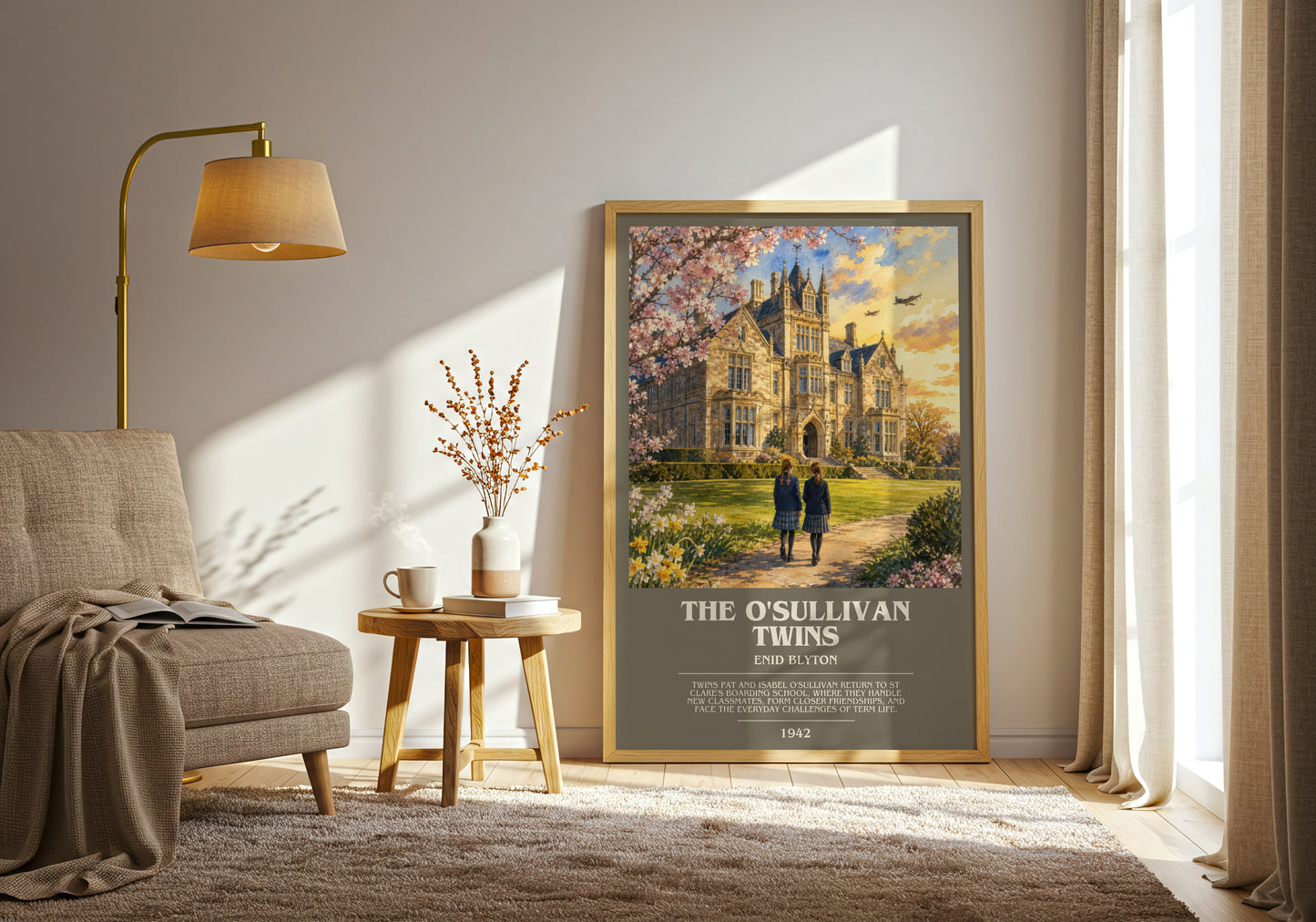 The O'Sullivan Twins bookish print on bookshelf – Enid Blyton fan gift