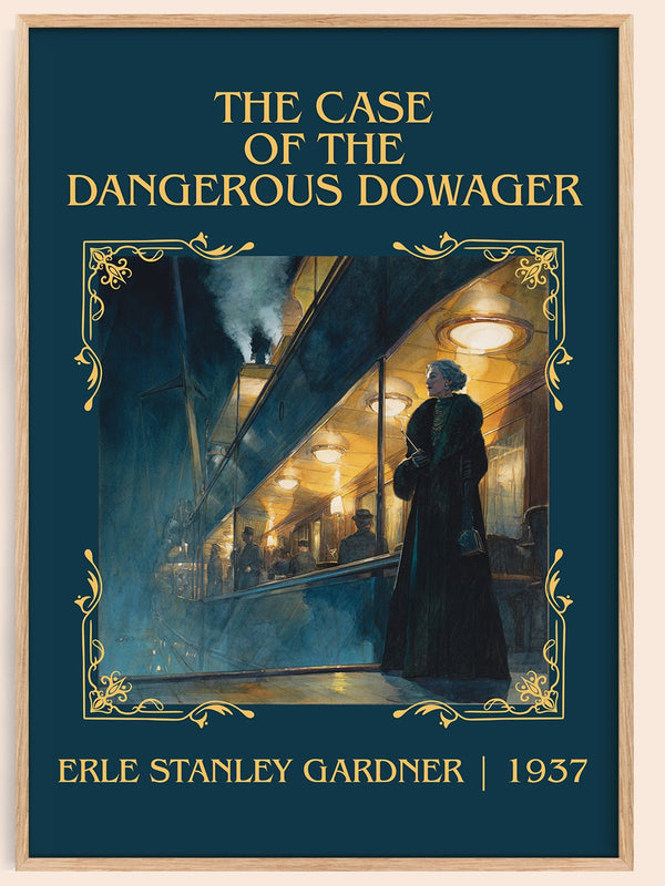 The Case Of The Dangerous Dowager classic book art book poster by Erle Stanley Gardner – framed literary art print