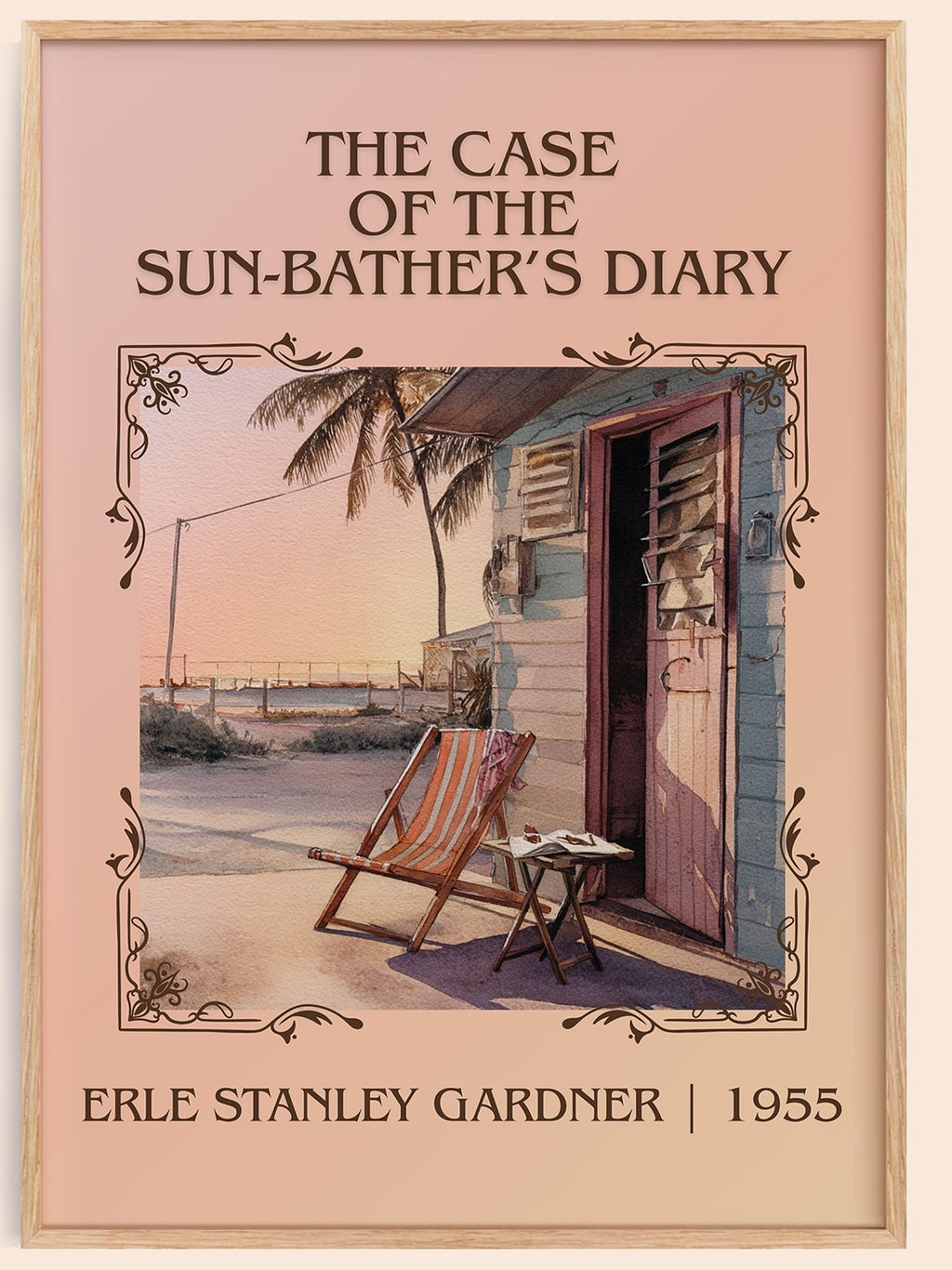 The Case of the Sun Bather's Diary classic book art book poster by Erle Stanley Gardner – framed literary art print