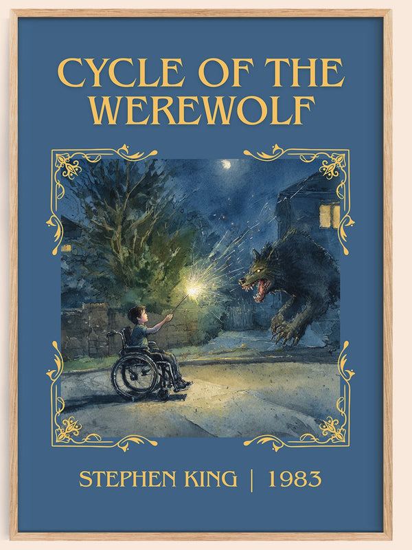 Cycle of the Werewolf classic book art book poster by Stephen King – framed literary art print