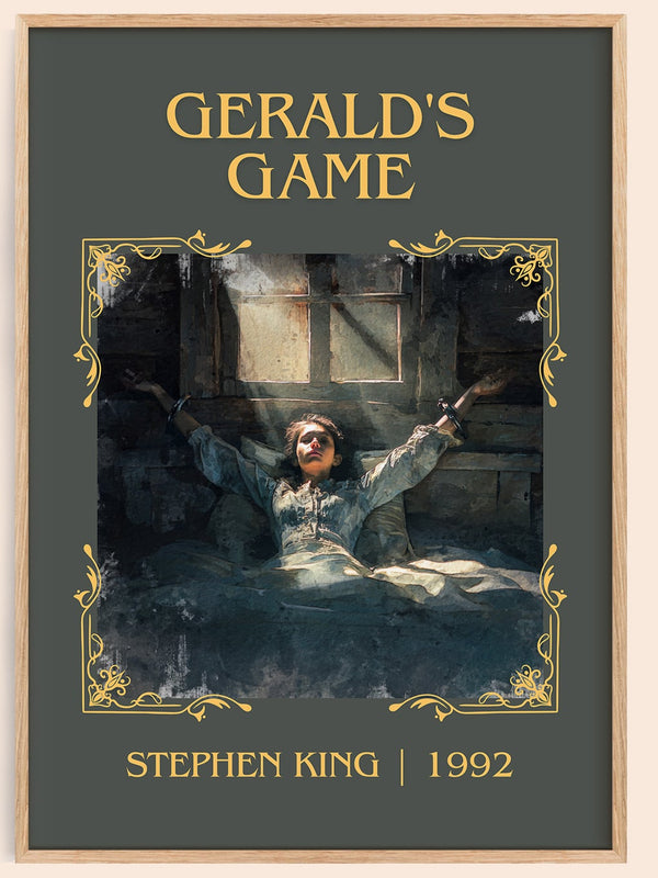 Gerald's Game classic book art book poster by Stephen King – framed literary art print