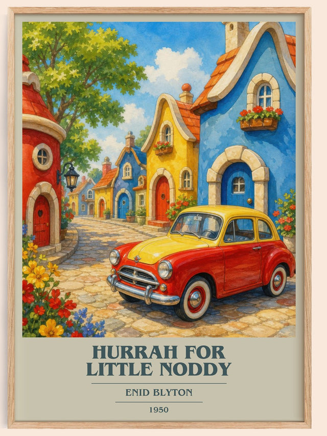 Hurrah For Little Noddy Book Cover Poster by Enid Blyton
