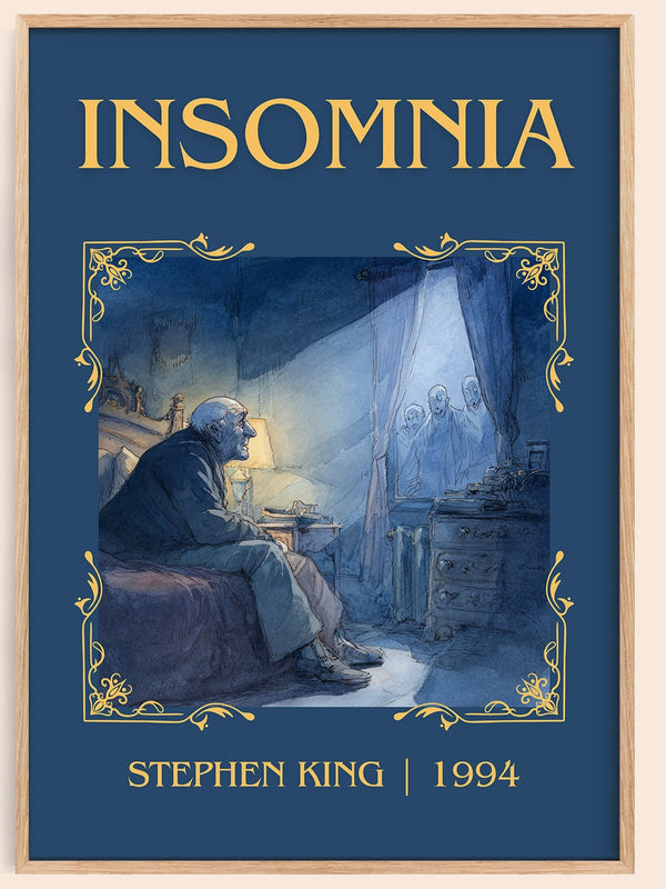 Insomnia classic book art book poster by Stephen King – framed literary art print