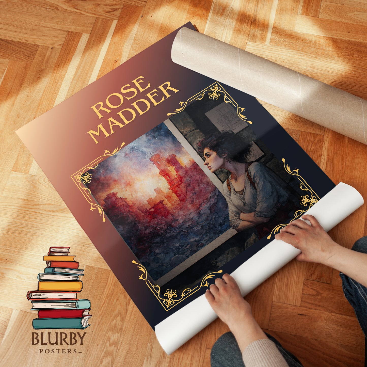 Rose Madder classic book art print on bookshelf – Stephen King fan gift