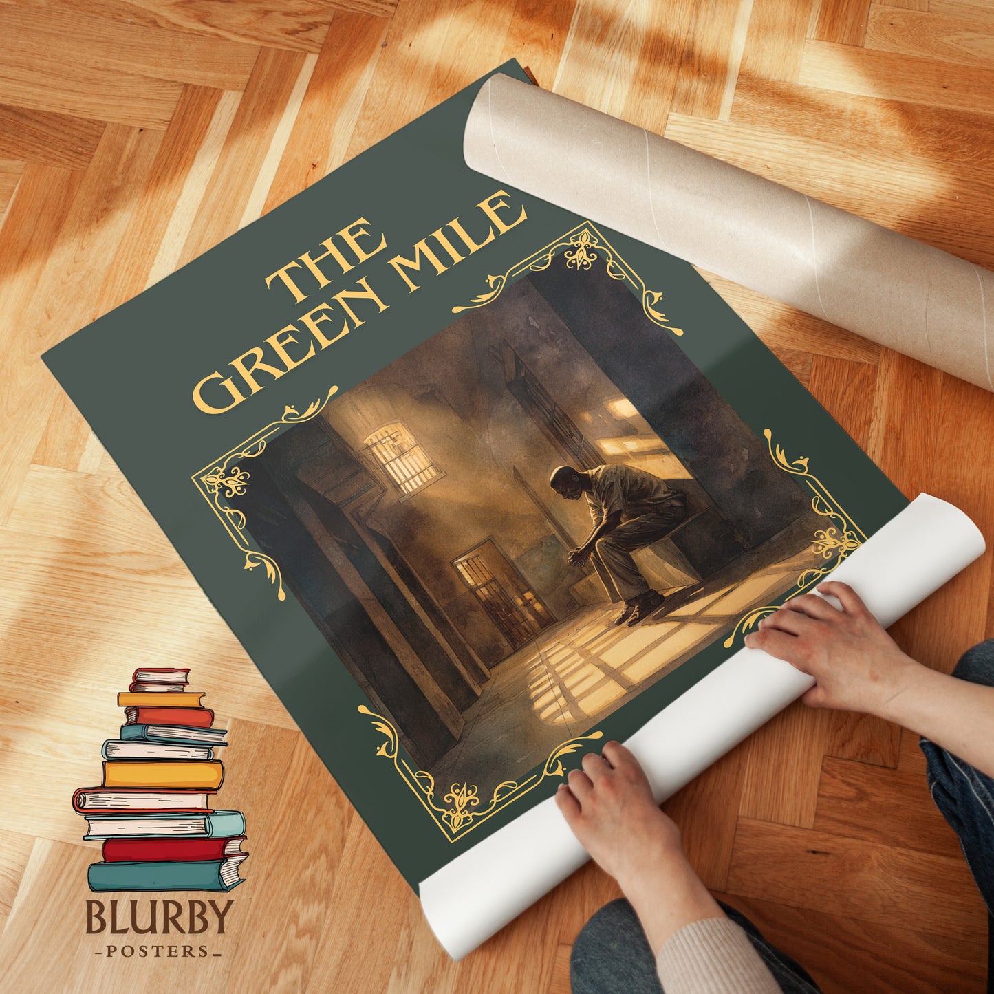 The Green Mile classic book art print on bookshelf – Stephen King fan gift
