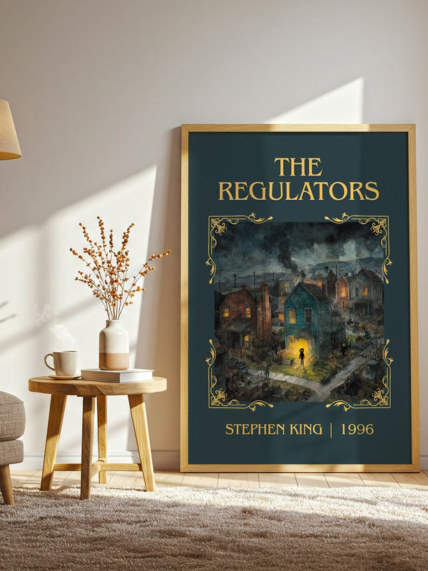 The Regulators classic book art print in frame leaning in hallway – horror wall art