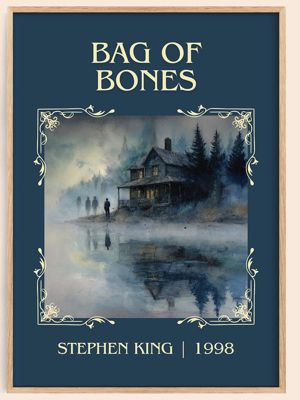 Bag of Bones classic book art book poster by Stephen King – framed literary art print