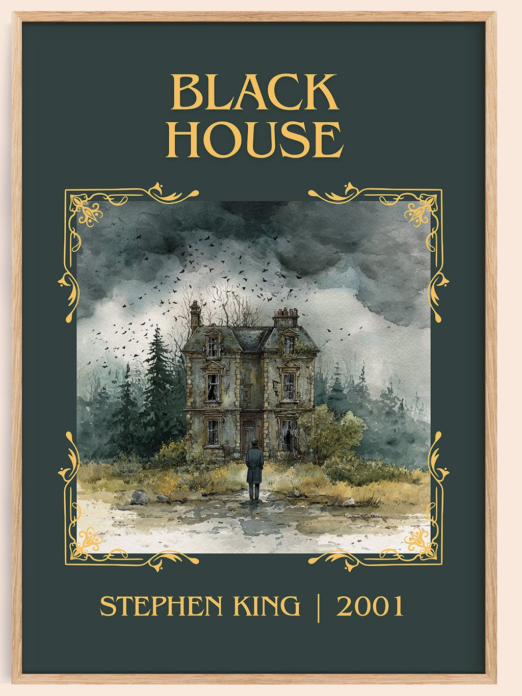 Black House classic book art book poster by Stephen King – framed literary art print