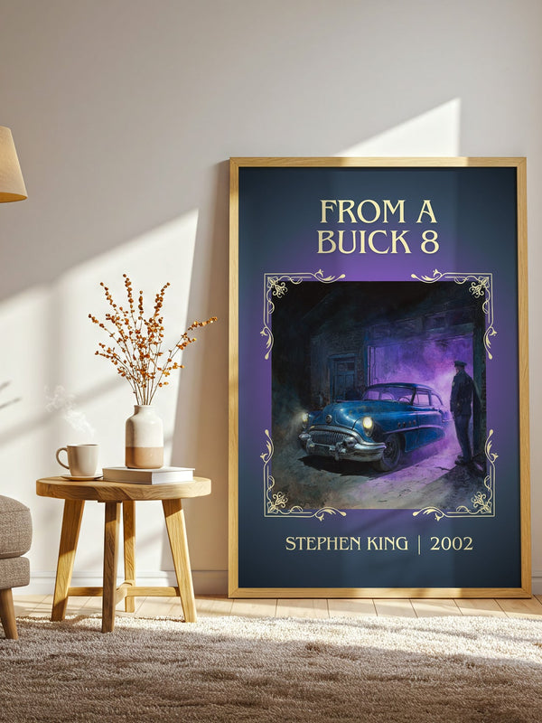 From a Buick 8 classic book art print in frame leaning in hallway – horror wall art
