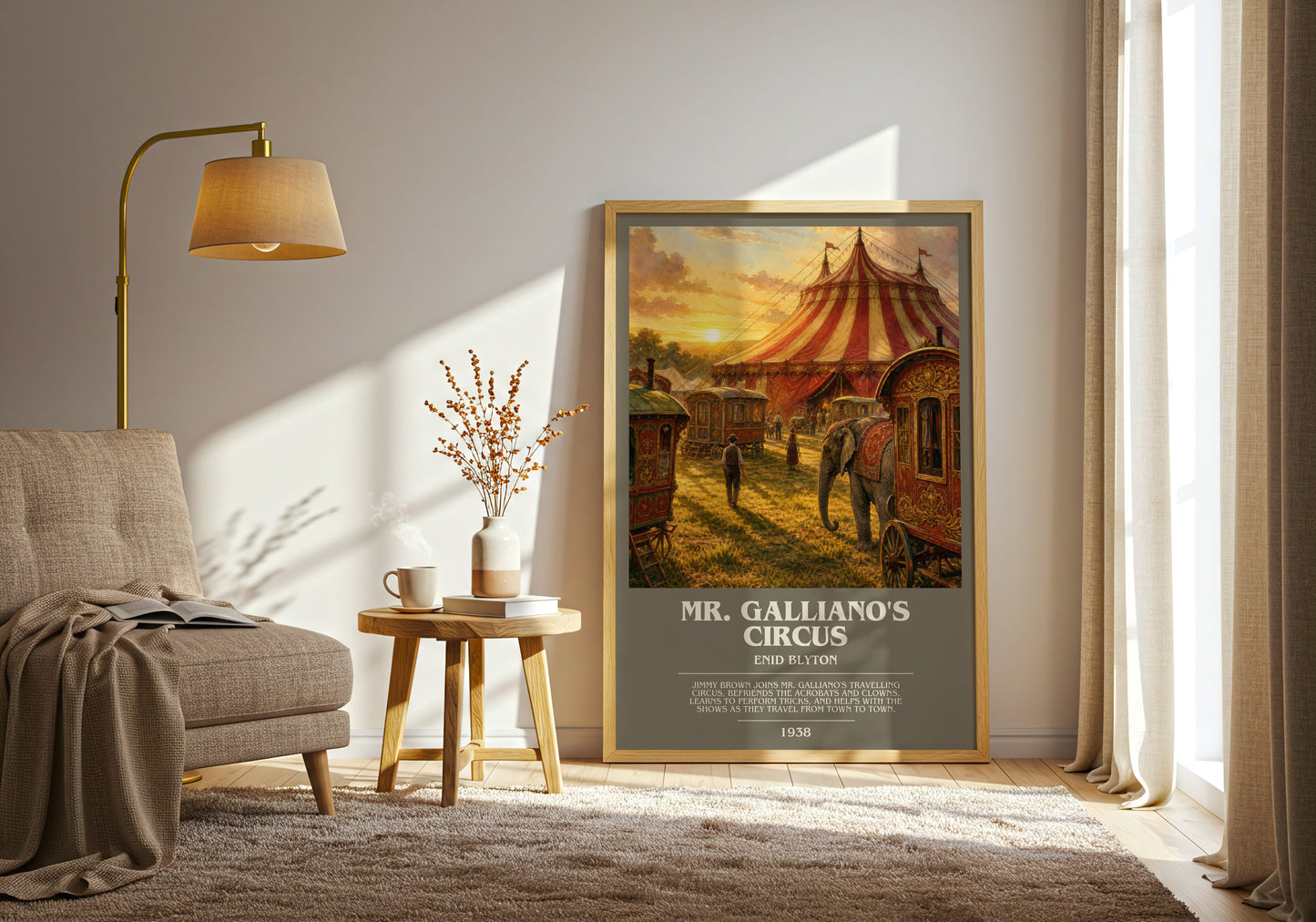 Mr. Galliano'S Circus bookish print on bookshelf – Enid Blyton fan gift