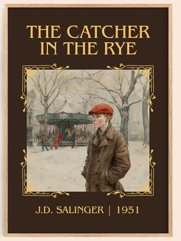 The Catcher in the Rye classic book art book poster by J. D. Salinger – framed literary art print