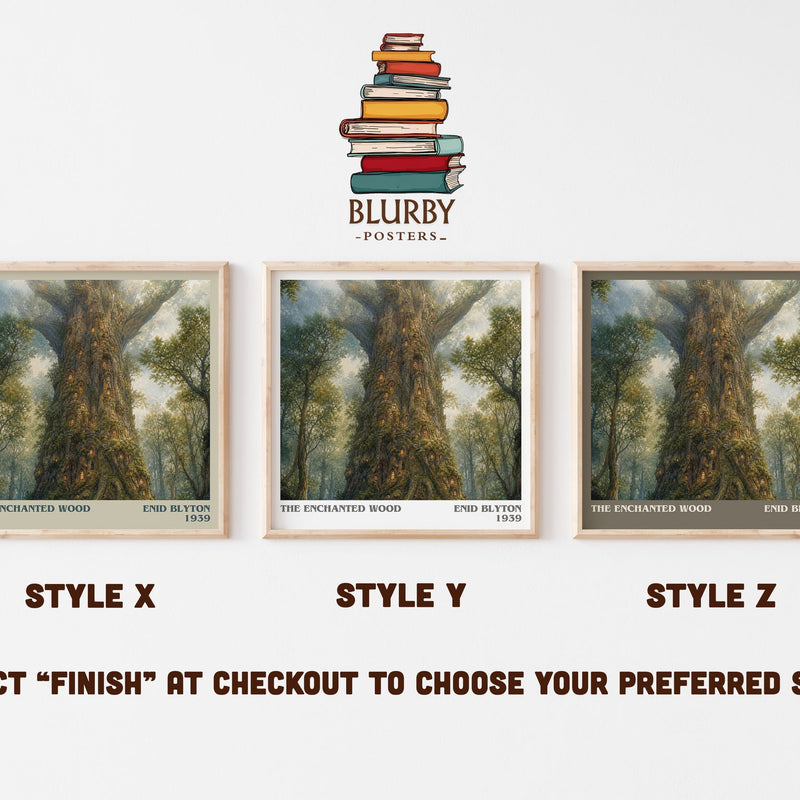 The Enchanted Wood literary print in frame leaning in hallway – childrens wall art