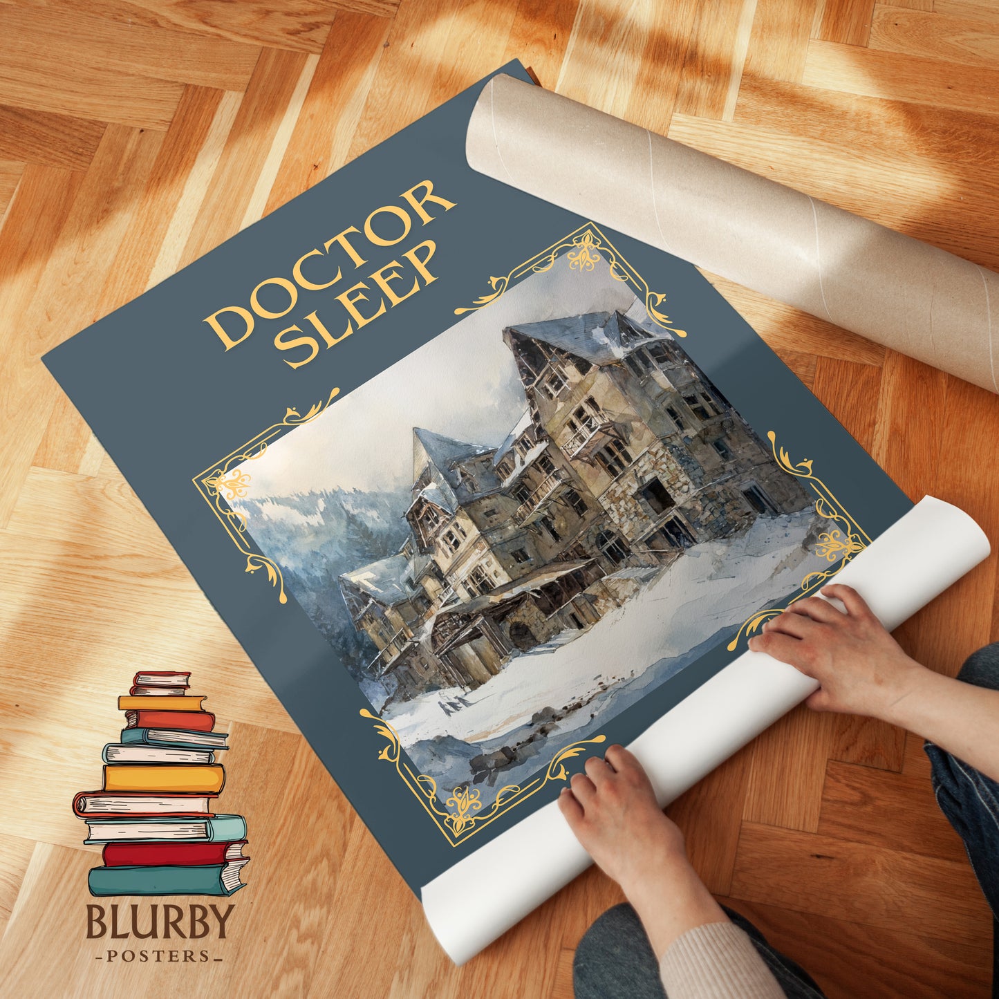 Doctor Sleep classic book art print on bookshelf – Stephen King fan gift