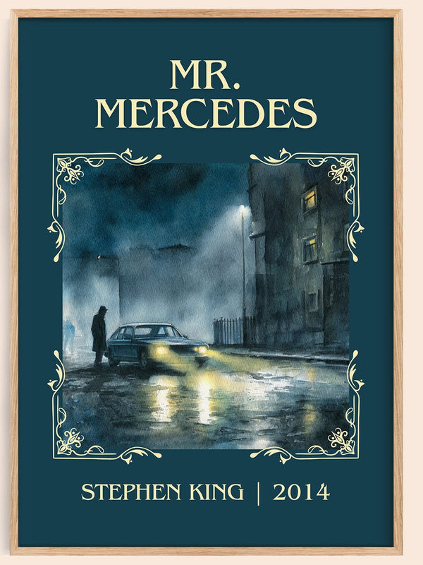 Mr. Mercedes classic book art book poster by Stephen King – framed literary art print