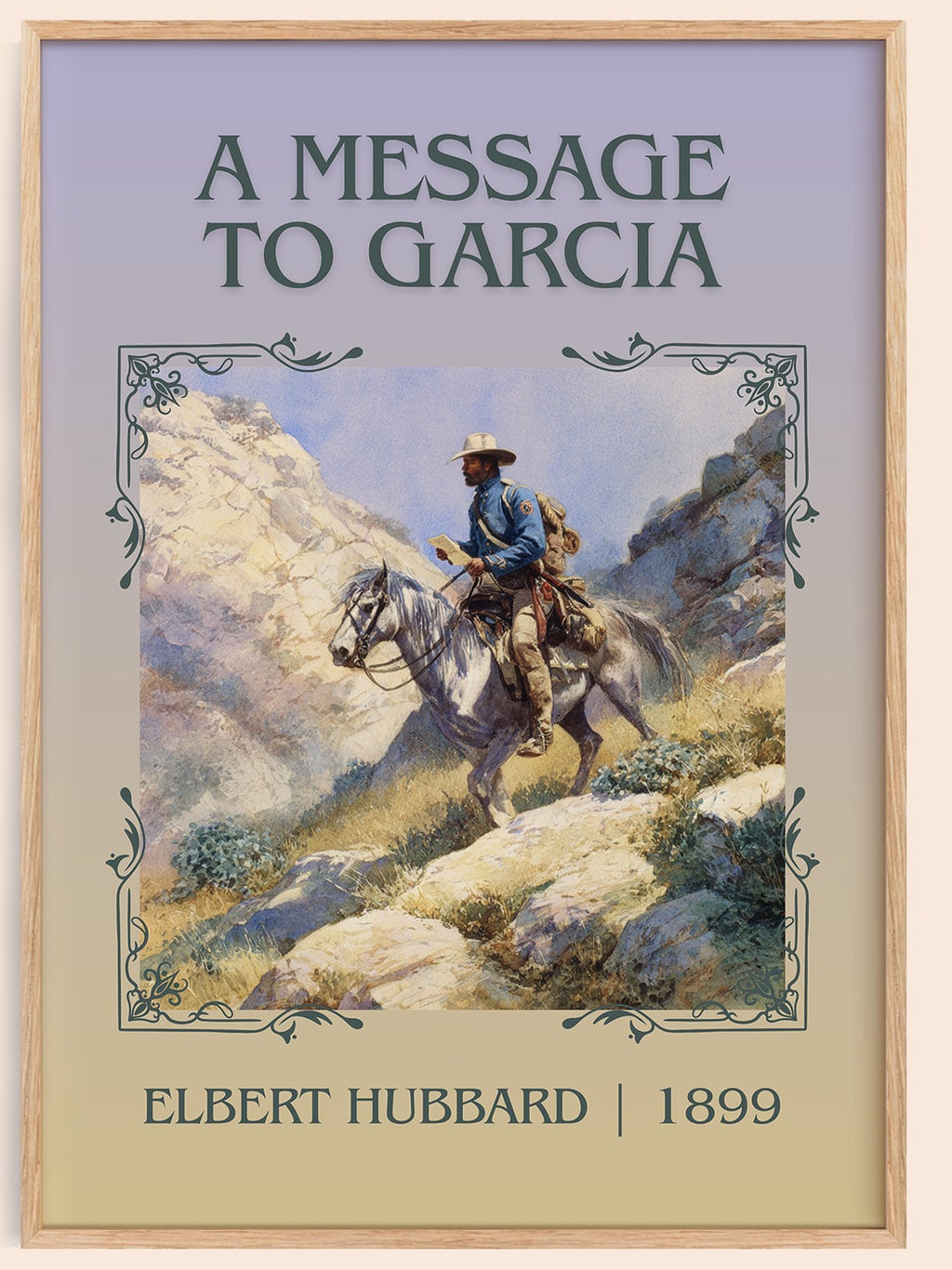 A Message to Garcia classic book art book poster by Elbert Hubbard – framed literary art print
