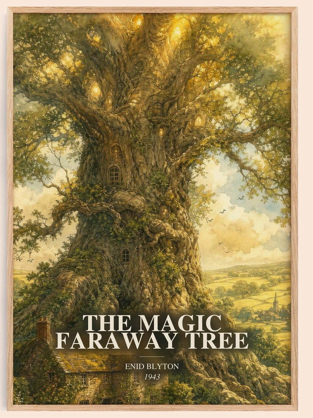 The Magic Faraway Tree watercolour book poster by Enid Blyton – framed literary art print