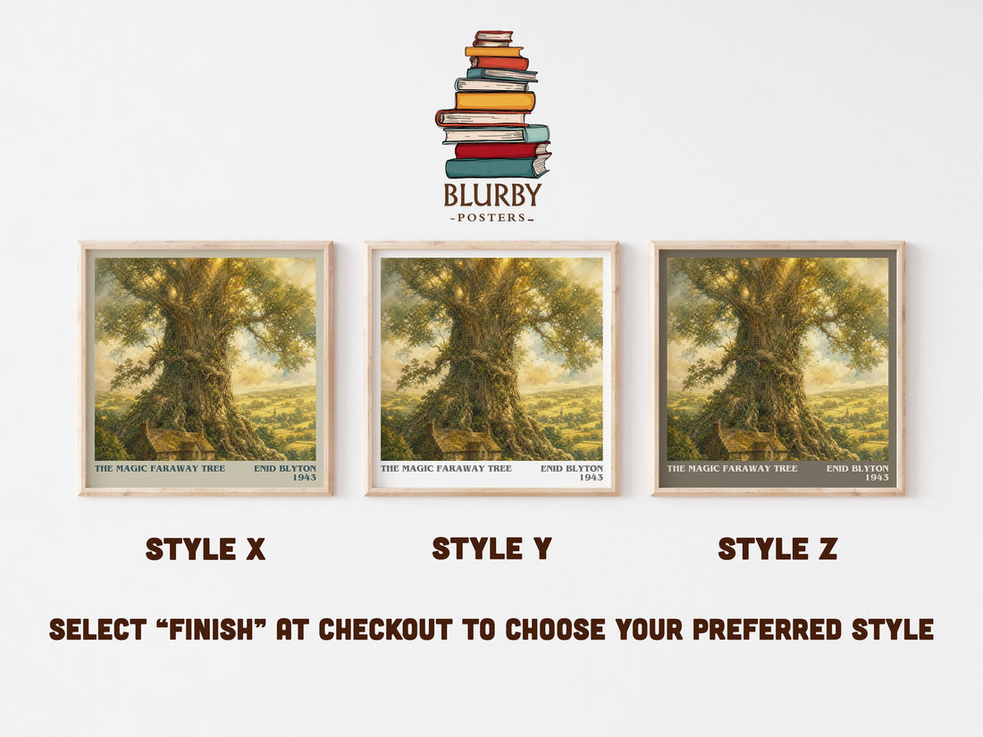 The Magic Faraway Tree literary print in frame leaning in hallway – childrens wall art (mockup)