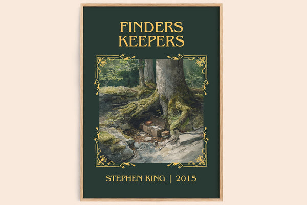 Finders Keepers classic book art book poster by Stephen King – framed literary art print