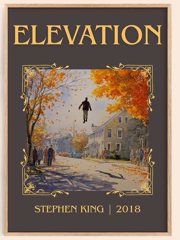 Elevation classic book art book poster by Stephen King – framed literary art print