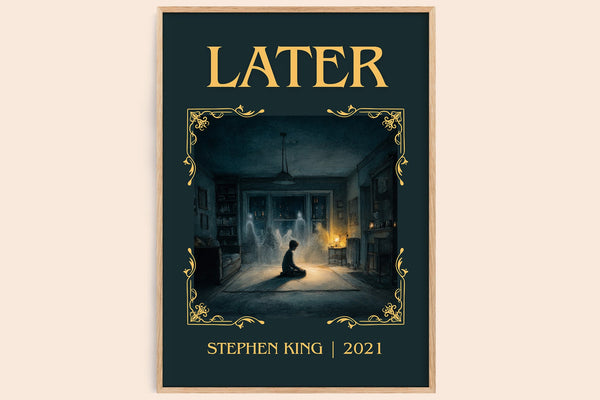 Later classic book art book poster by Stephen King – framed literary art print