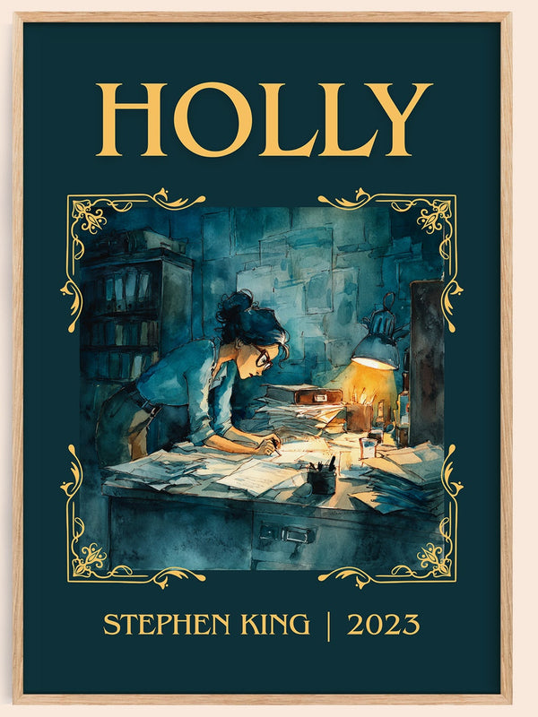 Holly classic book art book poster by Stephen King – framed literary art print