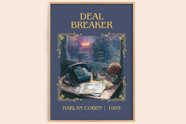 Deal Breaker classic book art book poster by Harlan Coben – framed literary art print