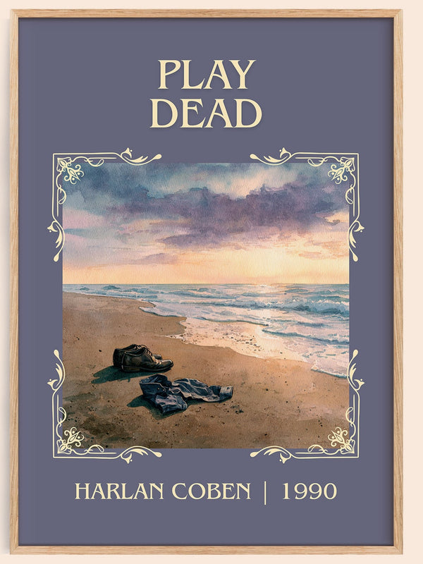 Play Dead classic book art book poster by Harlan Coben – framed literary art print